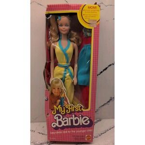VINTAGE 1980 MATTEL MY FIRST BARBIE DOLL NRFB #1875 IN BOX YELLOW DRESS